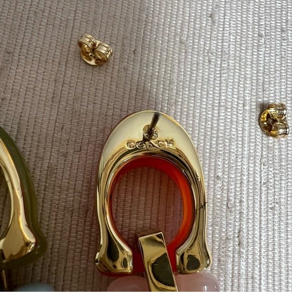 Coach Signature C Link Drop Earrings NWT - Picture 3 of 8